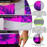 Hi-Vis-Shirt-Reflective-Tapes-Violet-Neon-And-Pink-Flowers-Custom-Name-Safety-Workwear-For-Workers,-Truckers,-Operators-7