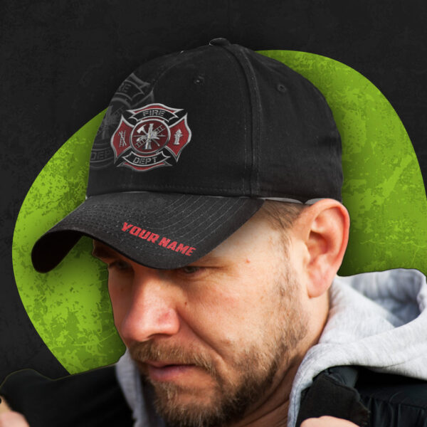 High Visibility Cap Firefighter First In Last Out Custom Name 5