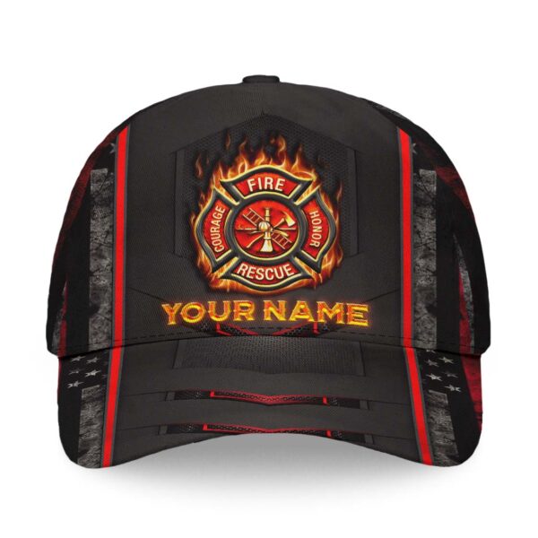 High Visibility Cap Firefighter Thin Red Line Custom Name 1