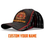 High Visibility Cap Firefighter Thin Red Line Custom Name 2