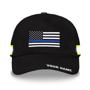 Hi Vis Cap Reflective Thin Blue Line Custom Name Safety