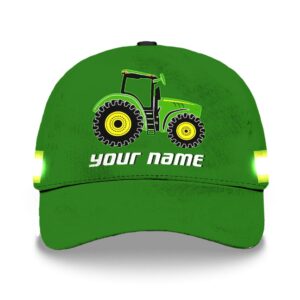 Hi Vis Cap Reflective Yellow Green Tractor Custom Name Safety