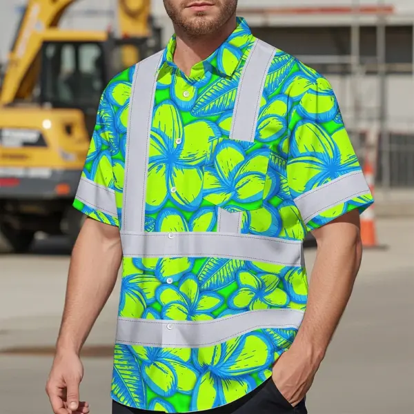 hi-vis-hawaiian-shirt-reflective-tapes-green-neon-blue-plumeria-7fc34.webp