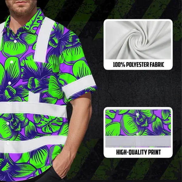 hi-vis-hawaiian-shirt-reflective-tapes-green-neon-violet-orchid-ca589.webp