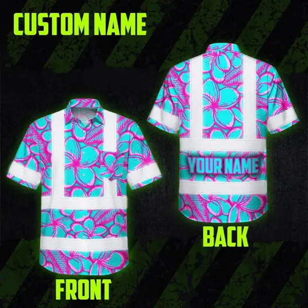 hi-vis-hawaiian-shirt-reflective-tapes-pink-neon-blue-plumeria-6b823.webp