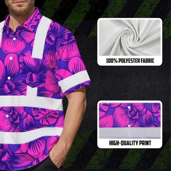 hi-vis-hawaiian-shirt-reflective-tapes-pink-neon-violet-orchid-c260a.webp