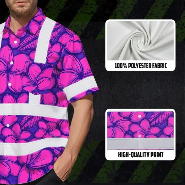 hi-vis-hawaiian-shirt-reflective-tapes-pink-neon-violet-plumeria-6fe4e.webp