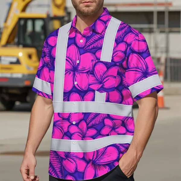 hi-vis-hawaiian-shirt-reflective-tapes-pink-neon-violet-plumeria-bf98a.webp