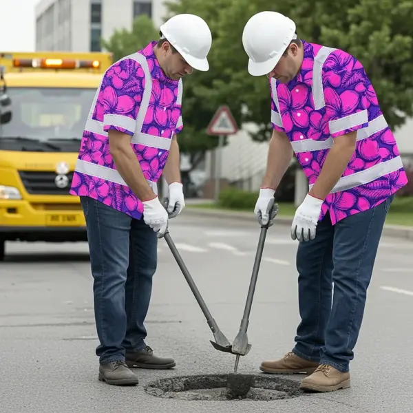 hi-vis-hawaiian-shirt-reflective-tapes-pink-neon-violet-plumeria-c21f3.webp