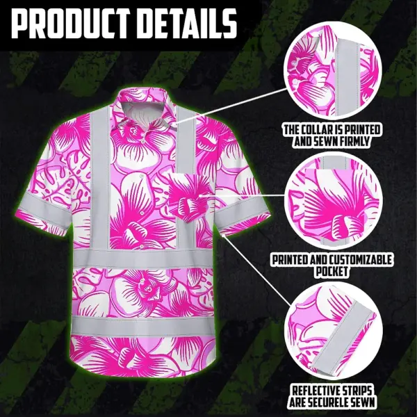 hi-vis-hawaiian-shirt-reflective-tapes-pink-neon-white-orchid-custom-f4921.webp