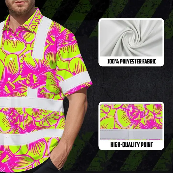 hi-vis-hawaiian-shirt-reflective-tapes-pink-neon-yellow-orchid-50107.webp