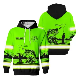 Hi Vis Hoodie Reflective Fishing Green Neon Safety Workwear For Fishermen, Workers, Runners, Cyclists, Trucker, Operator, Patriotic