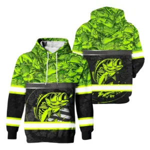 Hi Vis Hoodie Reflective Fishing Lovers Safety Workwear For Fishermen, Workers, Runners, Cyclists, Trucker, Operator, Patriotic