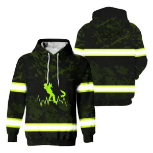 Hi Vis Hoodie Reflective My Heart Belong To Fishing Safety Workwear For Fishermen, Workers, Runners, Cyclists, Trucker, Operator, Patriotic