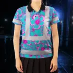 hi-vis-polo-shirt-reflective-tapes-blue-neon-and-pink-flowers-custom-9857b.webp