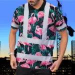 hi-vis-polo-shirt-reflective-tapes-hawaii-flamingo-custom-name-f3be5.webp