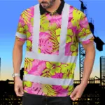 hi-vis-polo-shirt-reflective-tapes-pink-neon-and-lime-flowers-custom-4206a.webp