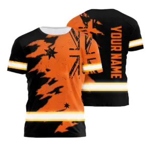 Hi Vis Shirt Reflective Orange Neon AU Flag