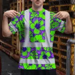 hi-vis-shirt-reflective-tapes-green-neon-and-violet-flowers-custom-14c14.webp
