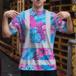 hi-vis-shirt-reflective-tapes-pink-neon-and-blue-flowers-custom-name-16188.webp