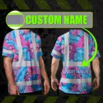 hi-vis-shirt-reflective-tapes-pink-neon-and-blue-flowers-custom-name-4ddc3.webp