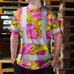 hi-vis-shirt-reflective-tapes-pink-neon-and-lime-flowers-custom-name-d0bf9.webp