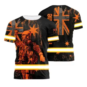 Hi Vis Shirt Reflective Veteran Military Soldiers AU Flag Orange Camo