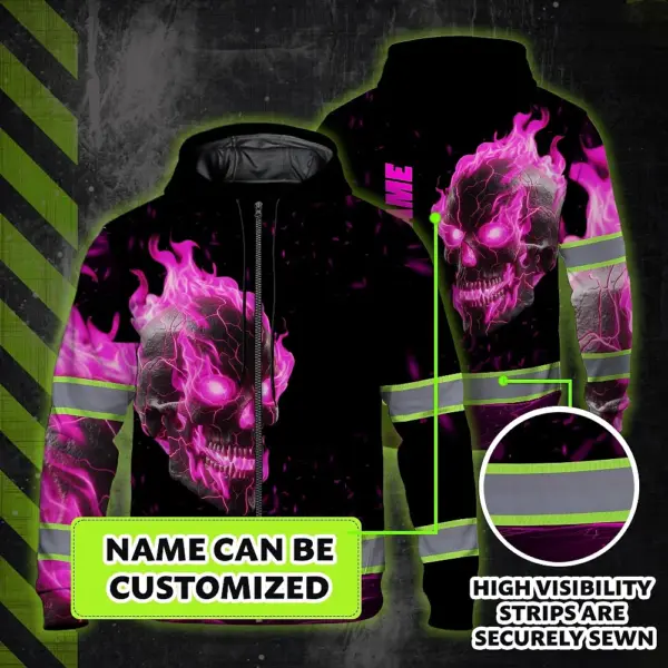 hi-vis-zip-hoodie-reflective-tapes-pink-neon-skull-custom-name-b8348.webp