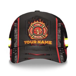Hi Vis Cap Reflective Firefighter Thin Red Line Custom Name Safety Workwear
