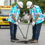 Hi-Vis-Hawaiian-Shirt-Reflective-Tapes-Blue-Neon-Flowers-Custom-Name-Safety-Workwear-For-Workers,-Truckers,-Operators-5