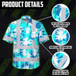Hi-Vis-Hawaiian-Shirt-Reflective-Tapes-Blue-Neon-Flowers-Custom-Name-Safety-Workwear-For-Workers,-Truckers,-Operators-6