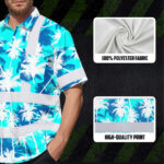 Hi-Vis-Hawaiian-Shirt-Reflective-Tapes-Blue-Neon-Flowers-Custom-Name-Safety-Workwear-For-Workers,-Truckers,-Operators-7