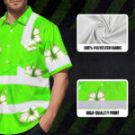 Hi-Vis-Hawaiian-Shirt-Reflective-Tapes-Green-Neon-Custom-Name-Safety-Workwear-For-Workers,-Truckers,-Operators-7