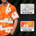 Hi-Vis-Hawaiian-Shirt-Reflective-Tapes-Orange-Neon-Custom-Name-Safety-Workwear-For-Workers,-Truckers,-Operators-7