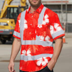 Hi-Vis-Hawaiian-Shirt-Reflective-Tapes-Red-Neon-Custom-Name-Safety-Workwear-For-Workers,-Truckers,-Operators-3