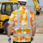 Hi-Vis-Hawaiian-Shirt-Reflective-Tapes-Yellow-Neon-Flowers-Custom-Name-Safety-Workwear-For-Workers,-Truckers,-Operators-4