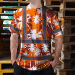 Hi-Vis-Shirt-Reflective-Tapes-Orange-Neon-Flowers-Custom-Name-Safety-Workwear-For-Workers,-Truckers,-Operators-5
