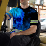 Hi-Vis-T-Shirt-Reflective-Tapes-Black-And-Blue-Skull-Custom-Name-Safety-Workwear-For-Workers,-Truckers,-Operators-6