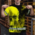 Hi-Vis-T-Shirt-Reflective-Tapes-Black-And-Yellow-Neon-Skull-Custom-Name-Safety-Workwear-For-Workers,-Truckers,-Operators-3