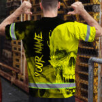 Hi-Vis-T-Shirt-Reflective-Tapes-Black-And-Yellow-Neon-Skull-Custom-Name-Safety-Workwear-For-Workers,-Truckers,-Operators-4