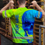 Hi-Vis-T-Shirt-Reflective-Tapes-Blue-Green-Skull-Custom-Name-Safety-Workwear-For-Workers,-Truckers,-Operators-4