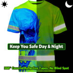 Hi-Vis-T-Shirt-Reflective-Tapes-Blue-Green-Skull-Custom-Name-Safety-Workwear-For-Workers,-Truckers,-Operators-7