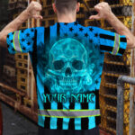 Hi-Vis-T-Shirt-Reflective-Tapes-Blue-Neon-US-Flag-Custom-Name-Safety-Workwear-For-Workers,-Truckers,-Operators-4