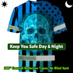 Hi-Vis-T-Shirt-Reflective-Tapes-Blue-Neon-US-Flag-Custom-Name-Safety-Workwear-For-Workers,-Truckers,-Operators-7