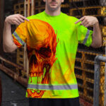Hi-Vis-T-Shirt-Reflective-Tapes-Green-Orange-Skull-Custom-Name-Safety-Workwear-For-Workers,-Truckers,-Operators-3