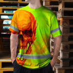 Hi-Vis-T-Shirt-Reflective-Tapes-Green-Orange-Skull-Custom-Name-Safety-Workwear-For-Workers,-Truckers,-Operators-5