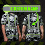 Hi-Vis-T-Shirt-Reflective-Tapes-Grey-Black-Skull-Custom-Name-Safety-Workwear-For-Workers,-Truckers,-Operators-2
