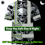 Hi-Vis-T-Shirt-Reflective-Tapes-Grey-Black-Skull-Custom-Name-Safety-Workwear-For-Workers,-Truckers,-Operators-7
