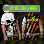 Hi-Vis-T-Shirt-Reflective-Tapes-Orange-Neon-Skull-Custom-Name-Safety-Workwear-For-Bikers,-Workers,-Truckers,-Operators-2