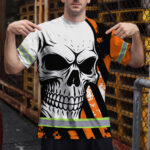 Hi-Vis-T-Shirt-Reflective-Tapes-Orange-Neon-Skull-Custom-Name-Safety-Workwear-For-Bikers,-Workers,-Truckers,-Operators-3